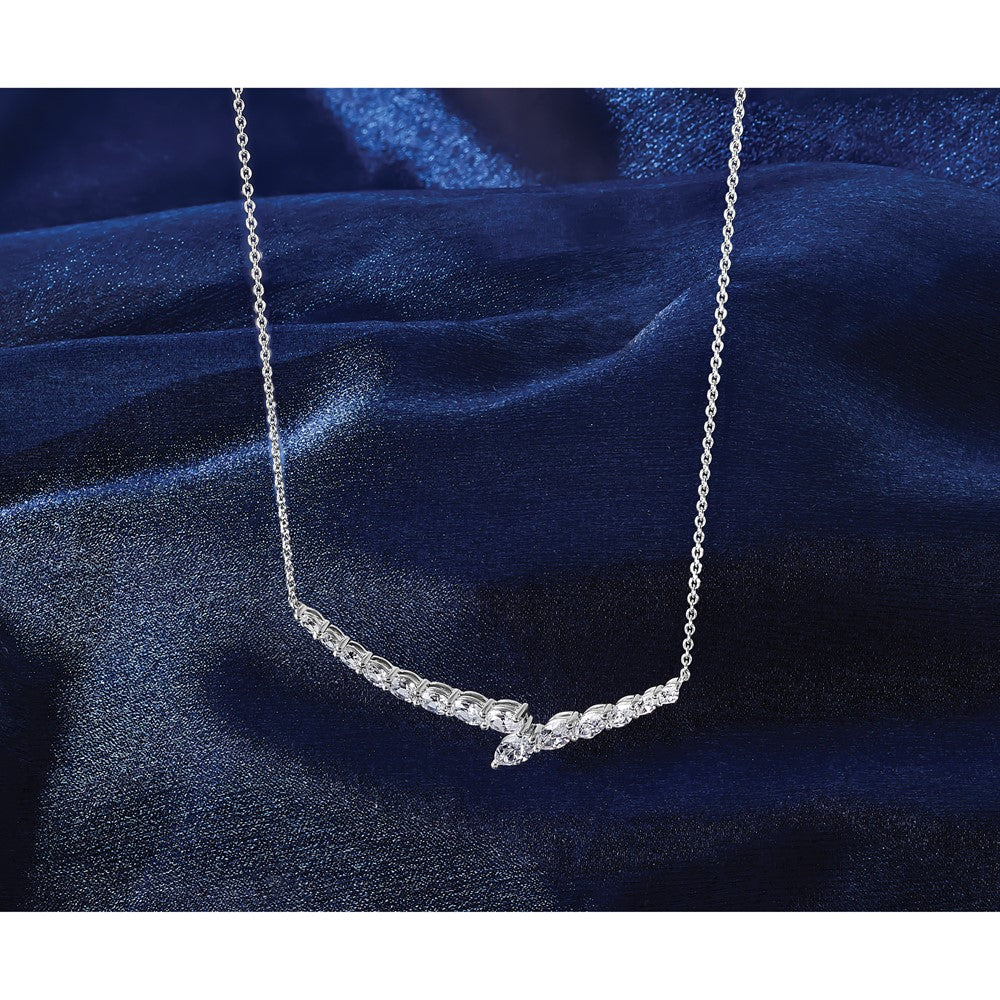 14K Weißgold 4 Ct. Im Labor Gezüchtet Diamant Vs/si+ G+ 16 Zoll Halskette