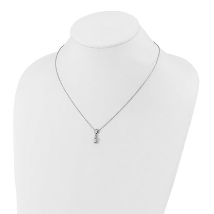 14K Weißgold 1/2 Ct. Im Labor Gezüchtet Diamant Vs/si+ G+ 18 Zoll Zwei Stein Heiligenschein Halskette