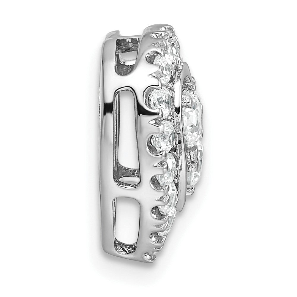 14K Gelbgold Weißer 0,875 ct. Laborgezüchteter Diamant VS/SI+ G+ Halo Herz Kettengleitanhänger