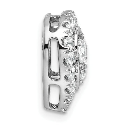 14K Gelbgold Weißer 0,875 ct. Laborgezüchteter Diamant VS/SI+ G+ Halo Herz Kettengleitanhänger