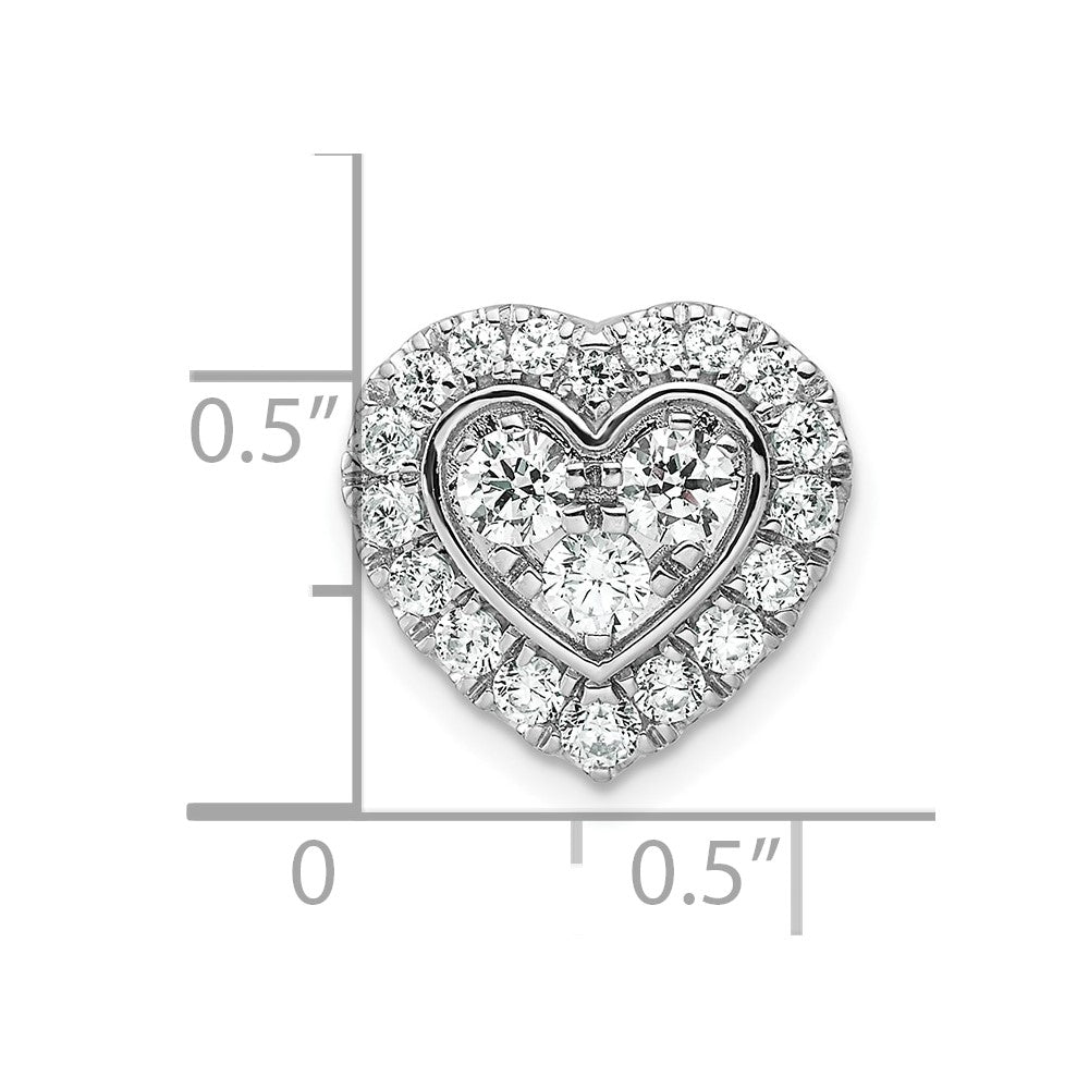 14K Gelbgold Weißer 0,875 ct. Laborgezüchteter Diamant VS/SI+ G+ Halo Herz Kettengleitanhänger