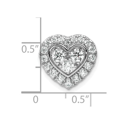 14K Gelbgold Weißer 0,875 ct. Laborgezüchteter Diamant VS/SI+ G+ Halo Herz Kettengleitanhänger