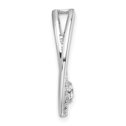 14K Weißgold 0,5 ct. Labordiamant VS/SI+ G+ Doppeloval-Ketten-Gleitanhänger