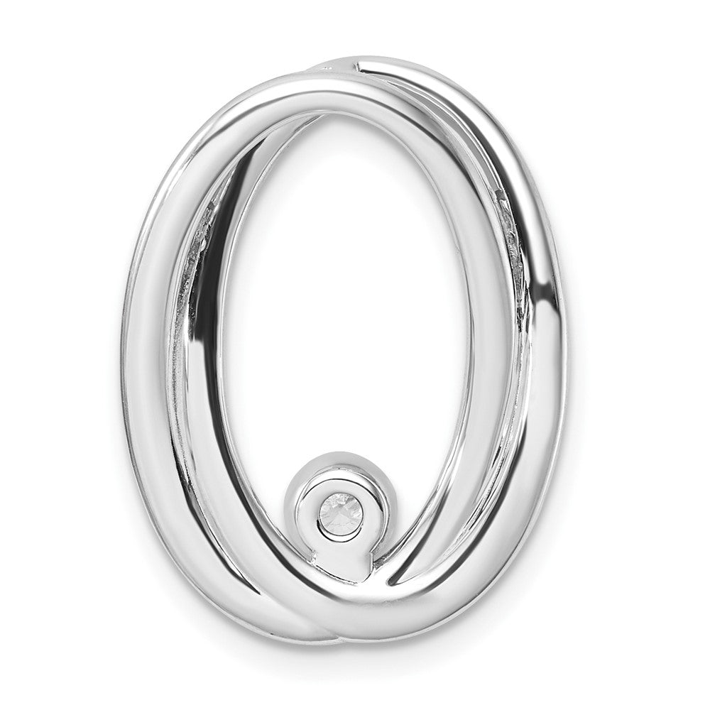14K Weißgold 0,5 ct. Labordiamant VS/SI+ G+ Doppeloval-Ketten-Gleitanhänger