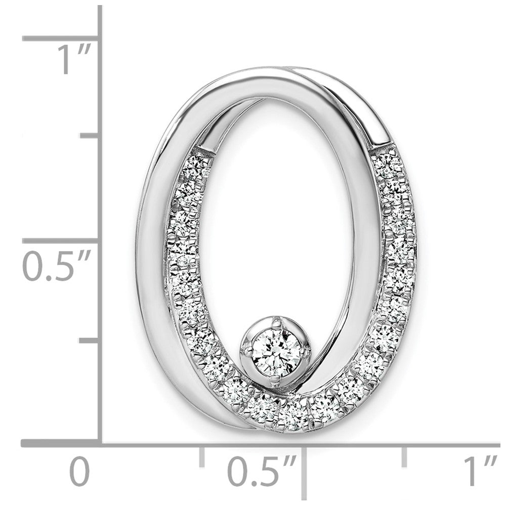 14K Weißgold 0,5 ct. Labordiamant VS/SI+ G+ Doppeloval-Ketten-Gleitanhänger