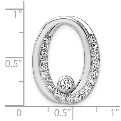 14K Weißgold 0,5 ct. Labordiamant VS/SI+ G+ Doppeloval-Ketten-Gleitanhänger