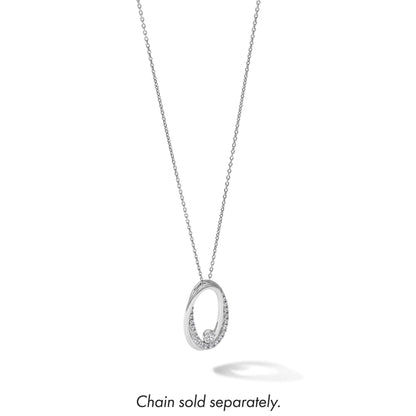 14K Weißgold 0,5 ct. Labordiamant VS/SI+ G+ Doppeloval-Ketten-Gleitanhänger