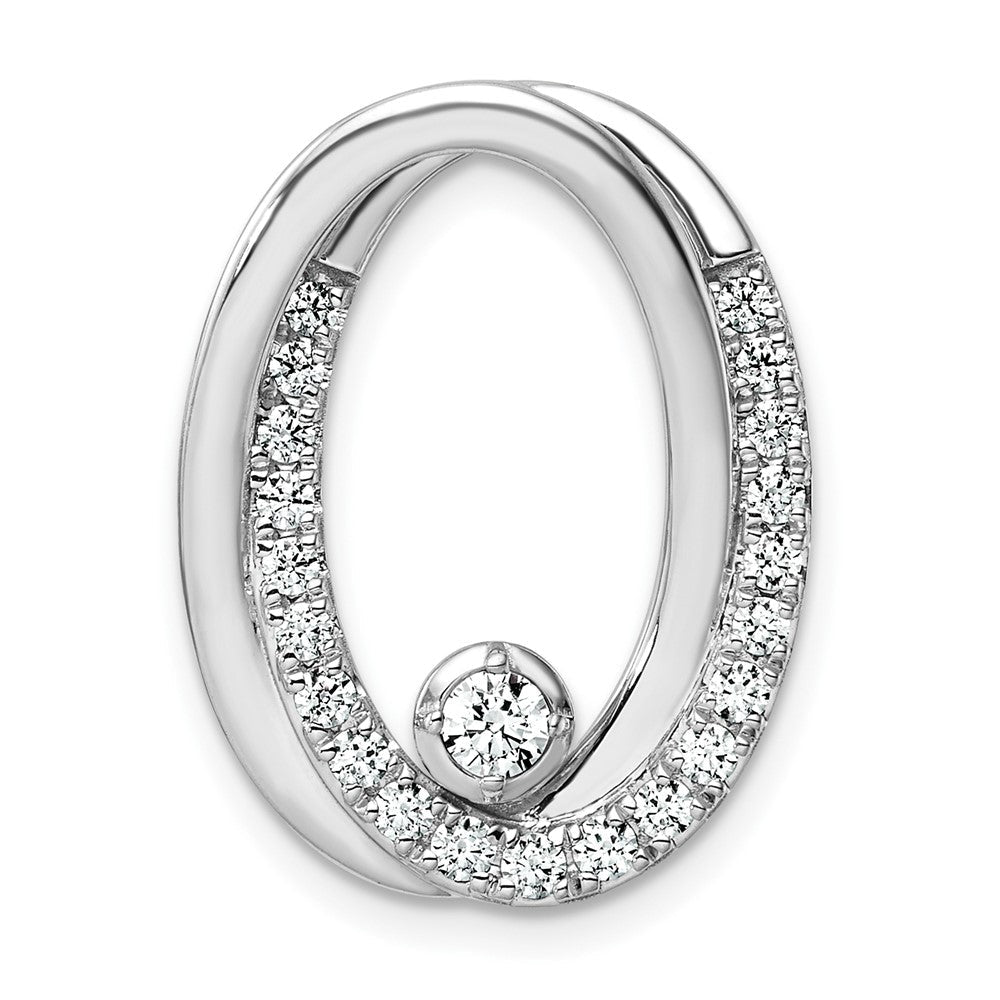 14K Weißgold 0,5 ct. Labordiamant VS/SI+ G+ Doppeloval-Ketten-Gleitanhänger