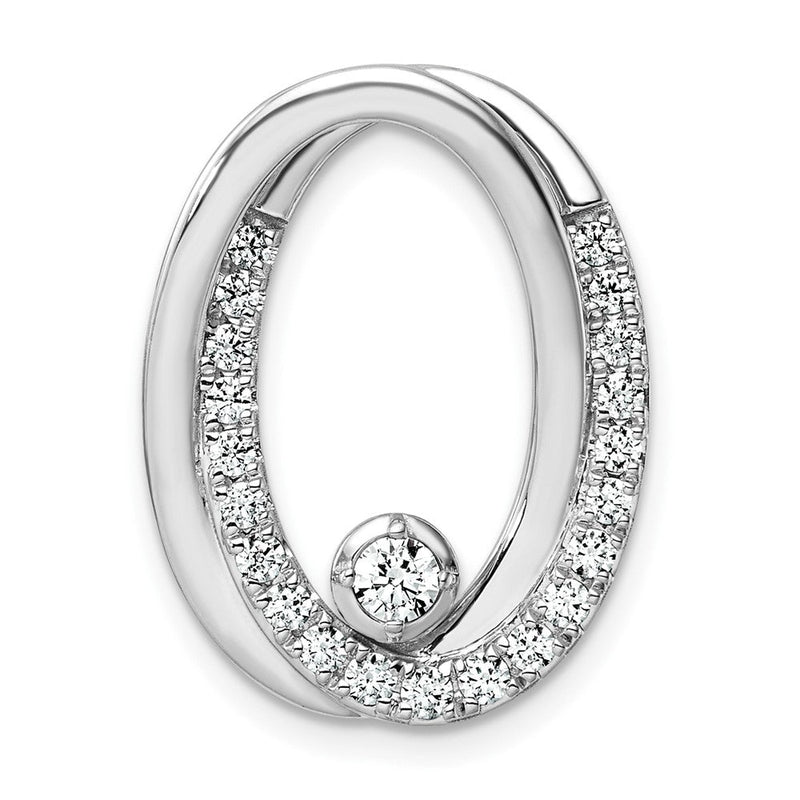 14K Weißgold 0,5 ct. Labordiamant VS/SI+ G+ Doppeloval-Ketten-Gleitanhänger