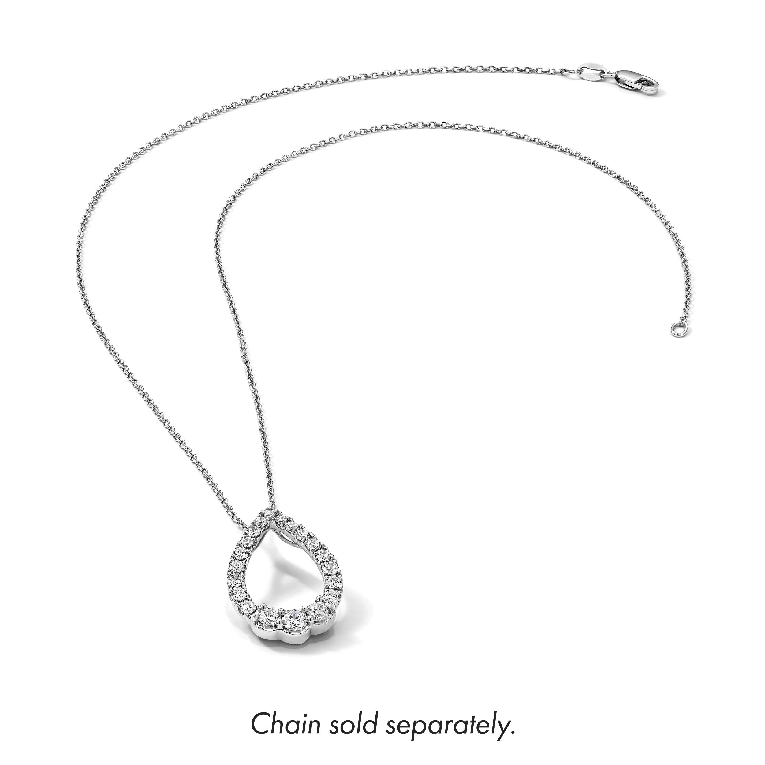 14K Weißgold Im Labor Gezüchtet Diamant Vs/si+ G+ Tropfen Kette Anhänger