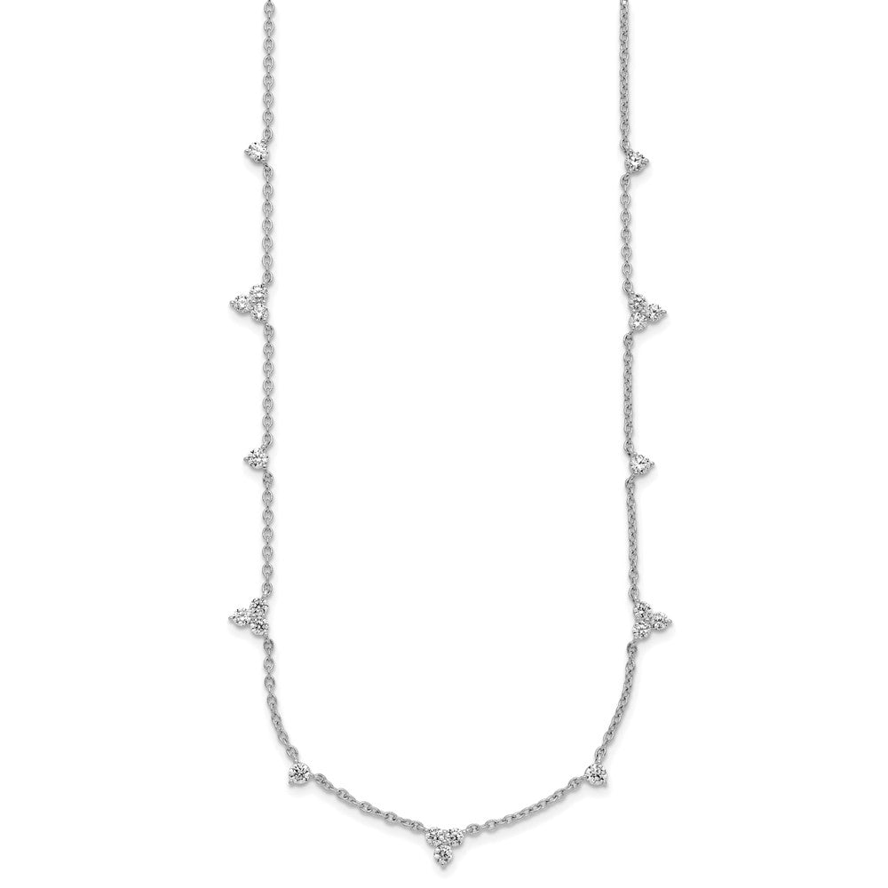 14K Weißgold 1 3/4 Ct. Im Labor Gezüchtet Diamant Vs/si+ G+ Eleven Station 18 Zoll Halskette