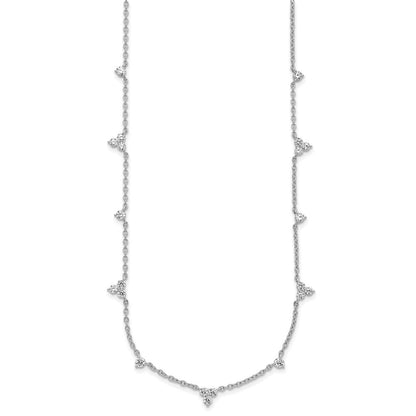 14K Weißgold 1 3/4 Ct. Im Labor Gezüchtet Diamant Vs/si+ G+ Eleven Station 18 Zoll Halskette