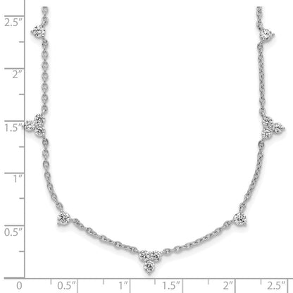 14K Weißgold 1 3/4 Ct. Im Labor Gezüchtet Diamant Vs/si+ G+ Eleven Station 18 Zoll Halskette
