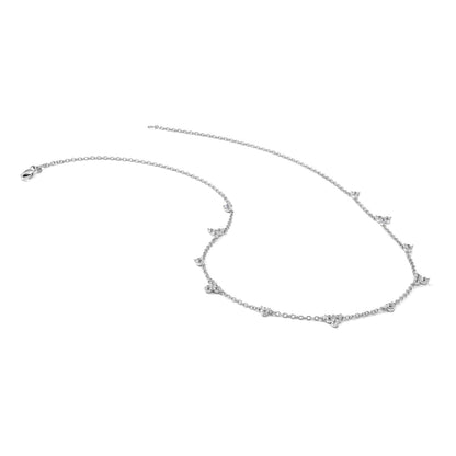 14K Weißgold 1 3/4 Ct. Im Labor Gezüchtet Diamant Vs/si+ G+ Eleven Station 18 Zoll Halskette