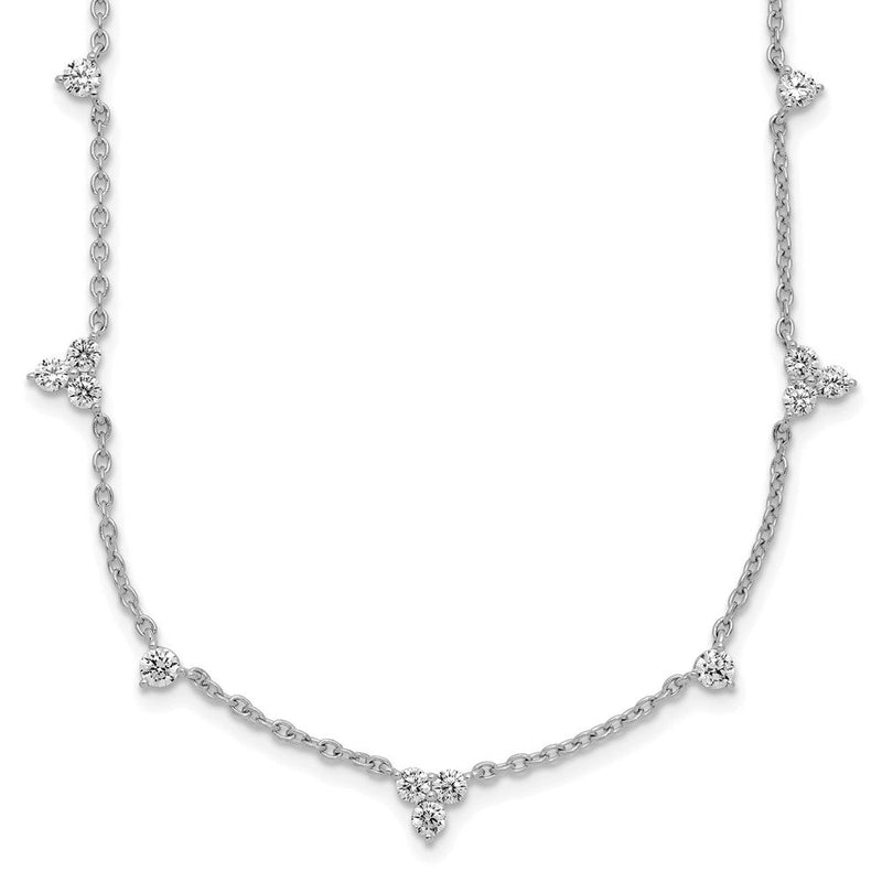 14K Weißgold 1 3/4 Ct. Im Labor Gezüchtet Diamant Vs/si+ G+ Eleven Station 18 Zoll Halskette