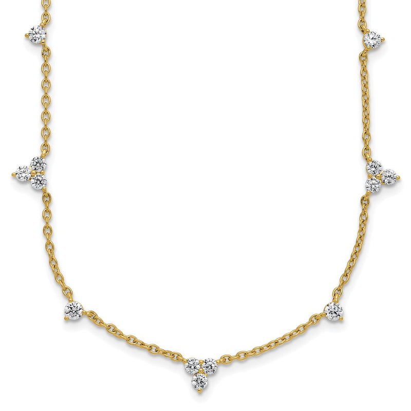 14K Gelbgold 1 3/4 Ct. Im Labor Gezüchtet Diamant Vs/si+ G+ Eleven Station 18 Zoll Halskette