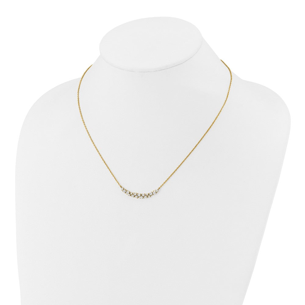 14K Gelbgold 7/8 Ct. Im Labor Gezüchtet Diamant Vs/si+ G+ 17.75 Zoll Fantasie Stab Halskette