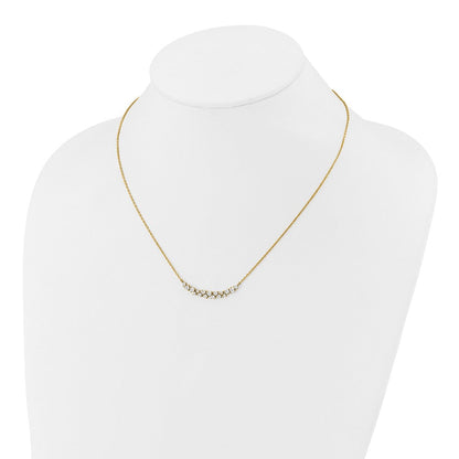 14K Gelbgold 7/8 Ct. Im Labor Gezüchtet Diamant Vs/si+ G+ 17.75 Zoll Fantasie Stab Halskette
