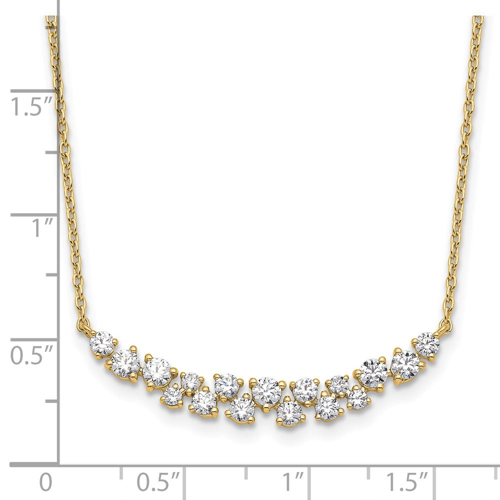 14K Gelbgold 7/8 Ct. Im Labor Gezüchtet Diamant Vs/si+ G+ 17.75 Zoll Fantasie Stab Halskette