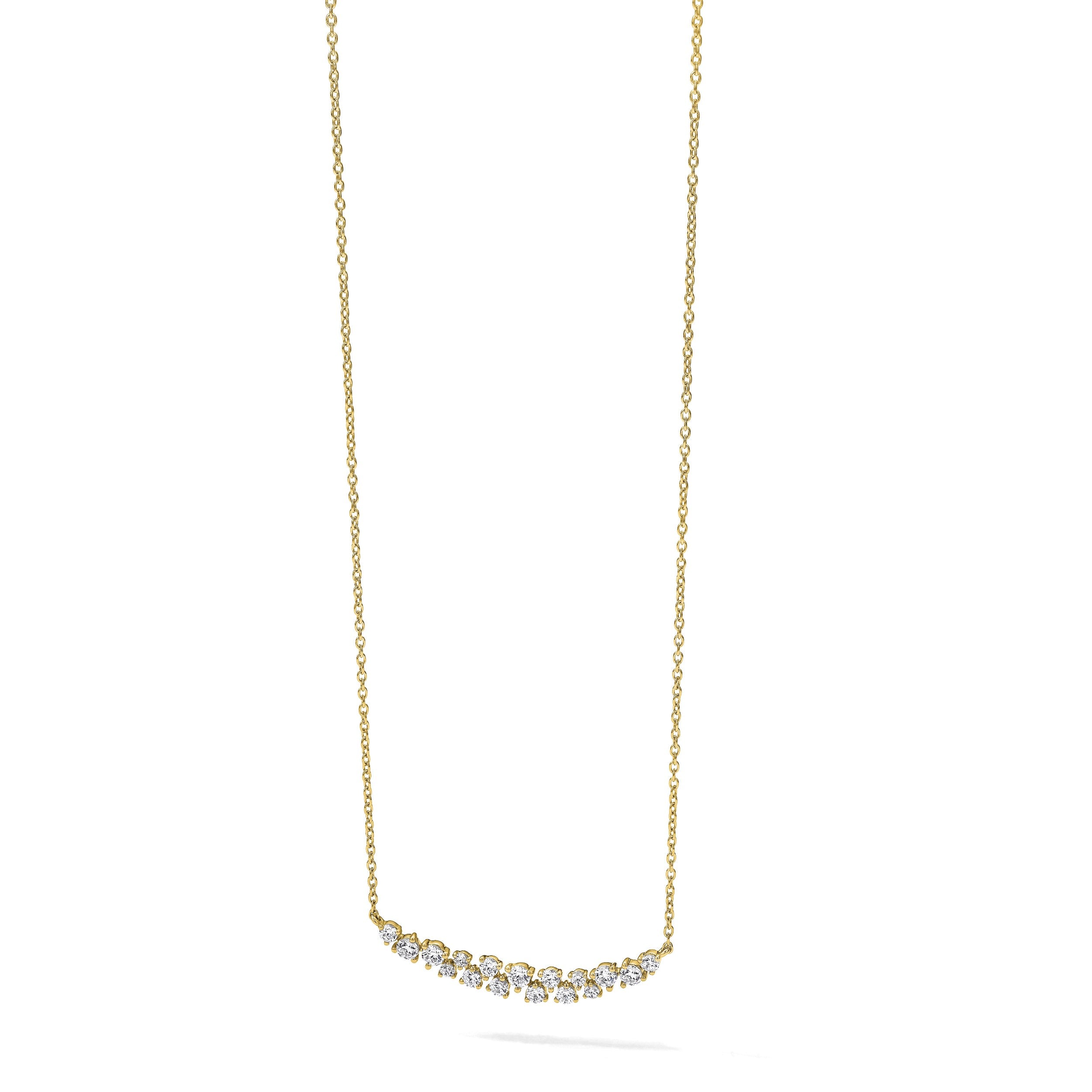 14K Gelbgold 7/8 Ct. Im Labor Gezüchtet Diamant Vs/si+ G+ 17.75 Zoll Fantasie Stab Halskette