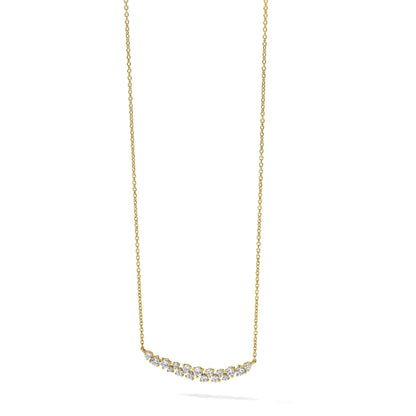 14K Gelbgold 7/8 Ct. Im Labor Gezüchtet Diamant Vs/si+ G+ 17.75 Zoll Fantasie Stab Halskette