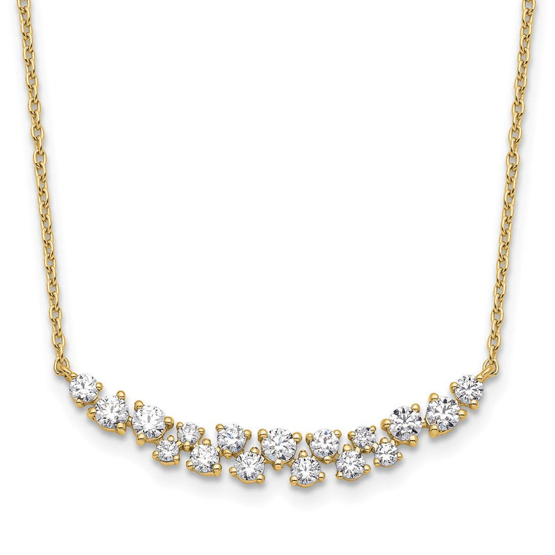 14K Gelbgold 7/8 Ct. Im Labor Gezüchtet Diamant Vs/si+ G+ 17.75 Zoll Fantasie Stab Halskette