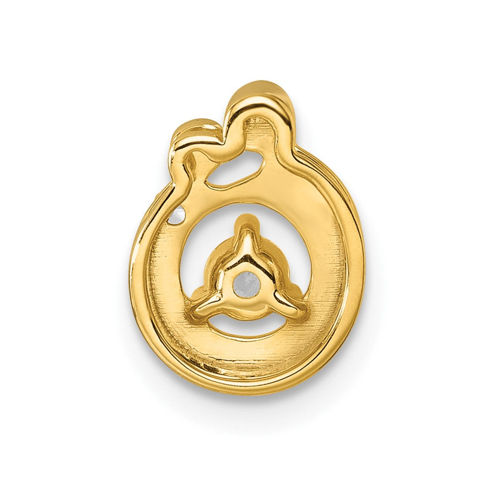 14K Gelbgold 1 Echt Geburtsstein und Diamant. Mutter/child Kette Anhänger