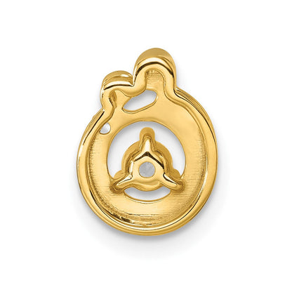 14K Gelbgold 1 Synthetisch Geburtsstein und Diamant. Mutter/child Kette Anhänger