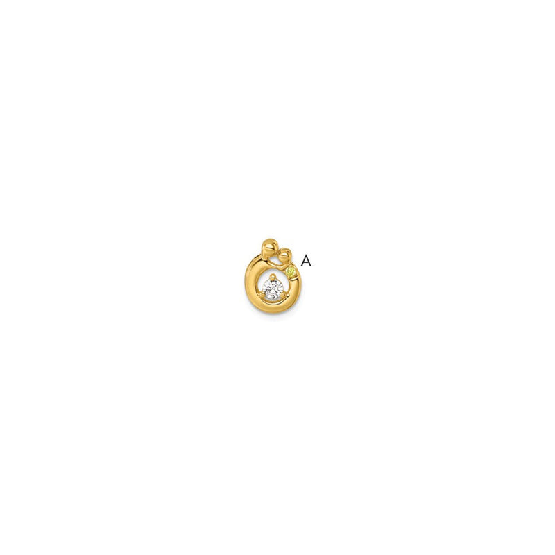 14K Gelbgold 1 Echt Geburtsstein und Diamant. Mutter/child Kette Anhänger