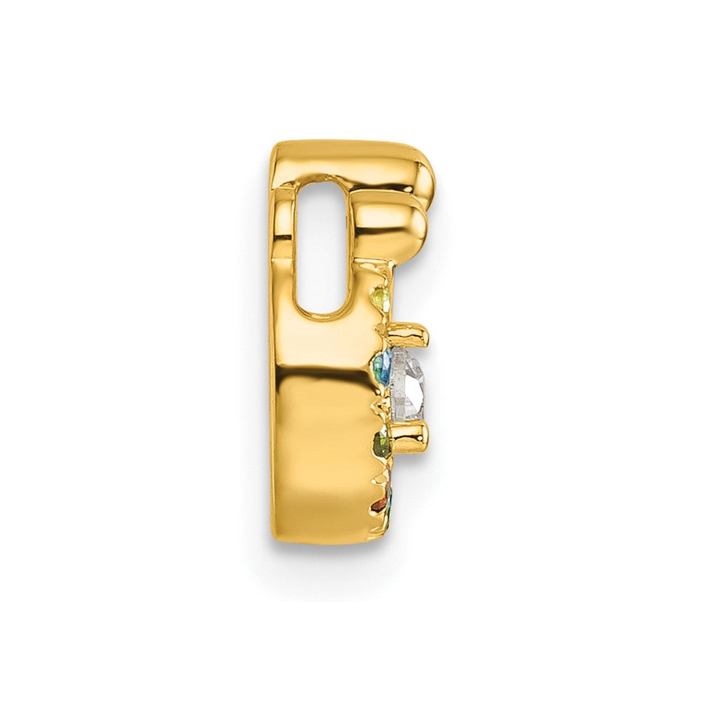 14K Gelbgold 6 Echt Geburtsstein und Diamant. Mutter/child Kette Anhänger
