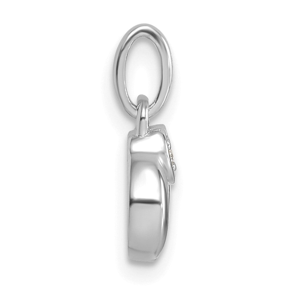 14K Weißgold Wg Diamant. Herz mit 1 Echt Geburtsstein Mutter Kreis Anhänger
