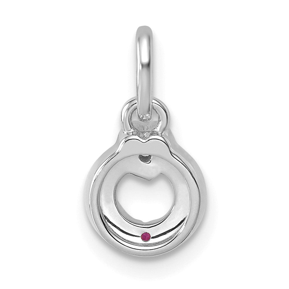 14K Weißgold Wg Diamant. Herz mit 1 Echt Geburtsstein Mutter Kreis Anhänger