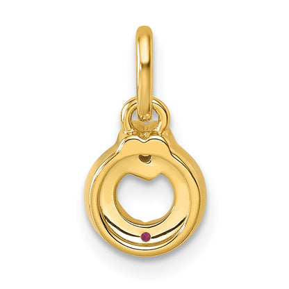 14K Gelbgold Diamant. Herz mit 1 Echt Geburtsstein Mutter Kreis Anhänger