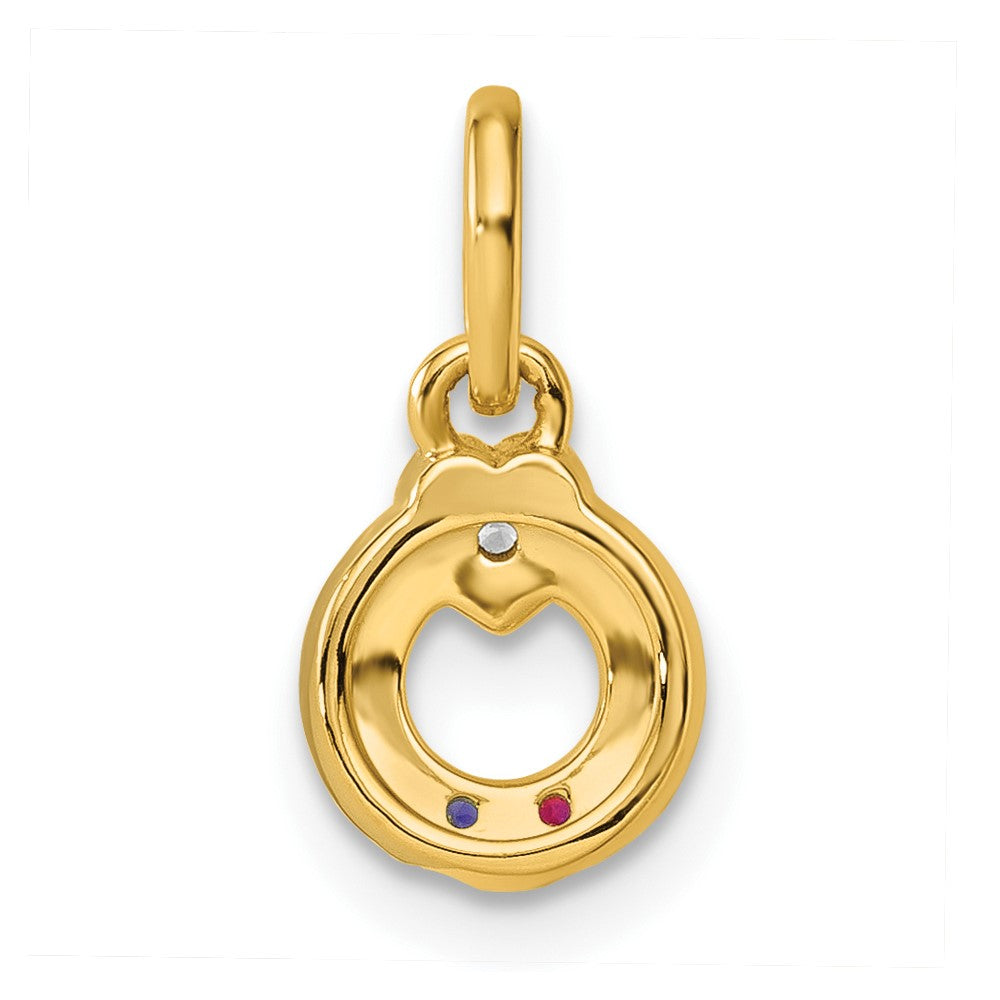 14K Gelbgold Diamant. Herz mit 2 Echt Geburtsstein Mutter Kreis Anhänger