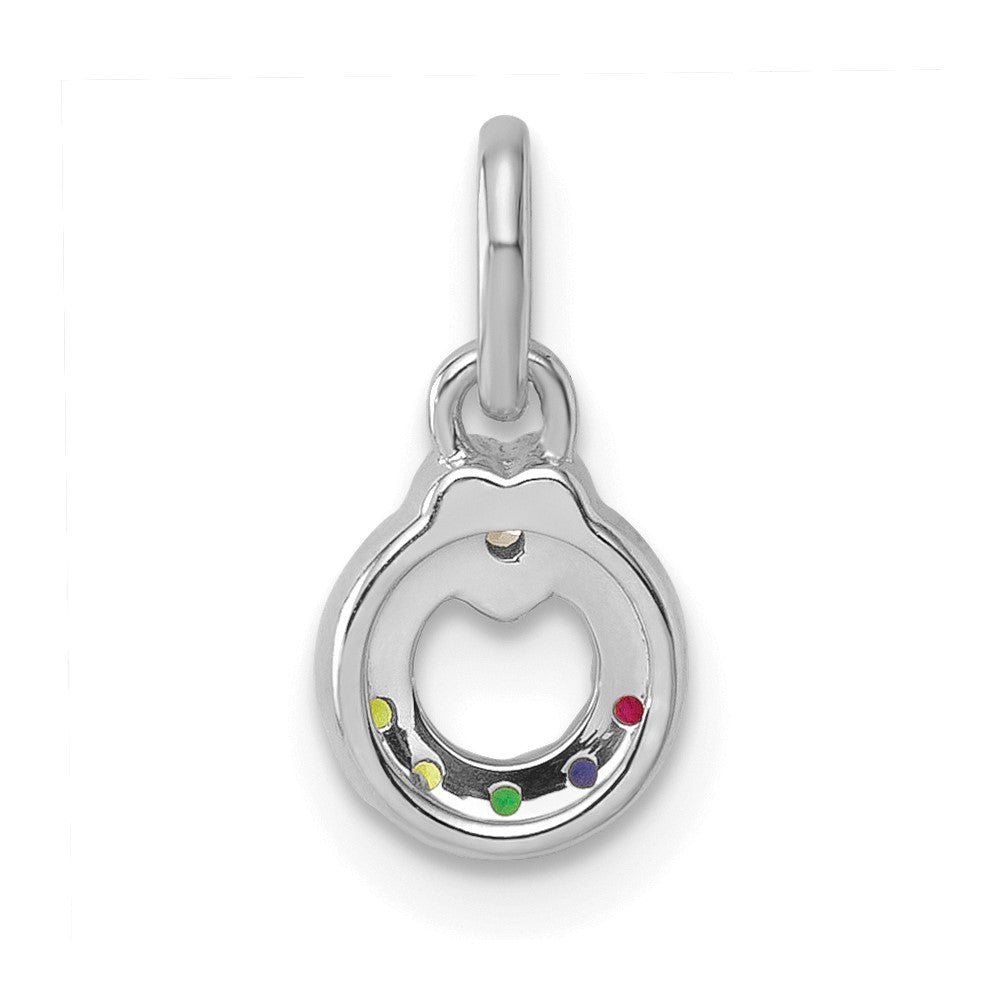 14K Weißgold Wg Diamant. Herz mit 5 Synthetisch Geburtsstein Mutter Kreis Anhänger