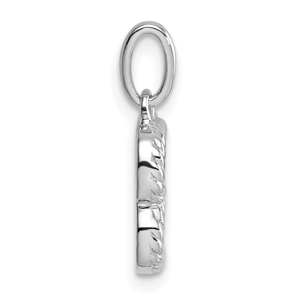 14K Weißgold Gedreht Mit.05 Ct. Diamant Initiale B Charm