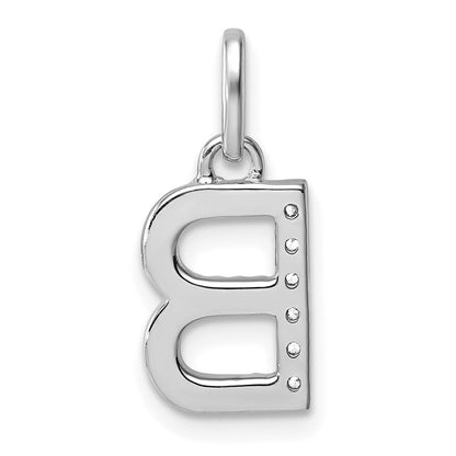 14K Weißgold Gedreht Mit.05 Ct. Diamant Initiale B Charm