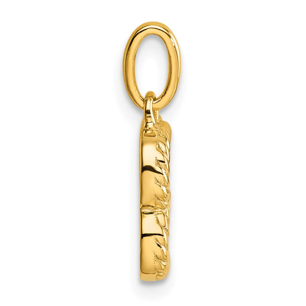 14K Gelbgold Gedreht Mit.05 Ct. Diamant Initiale B Charm