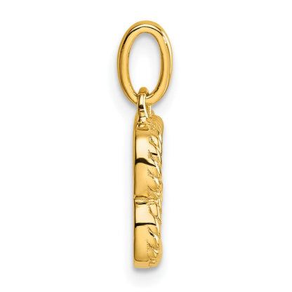 14K Gelbgold Gedreht Mit.05 Ct. Diamant Initiale B Charm