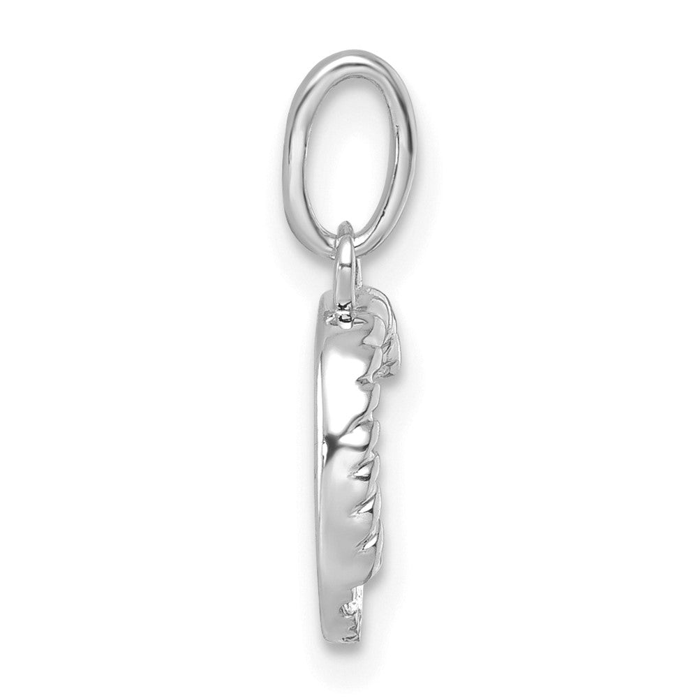 14K Weißgold Gedreht Mit.05 Ct. Diamant Initiale C Charm
