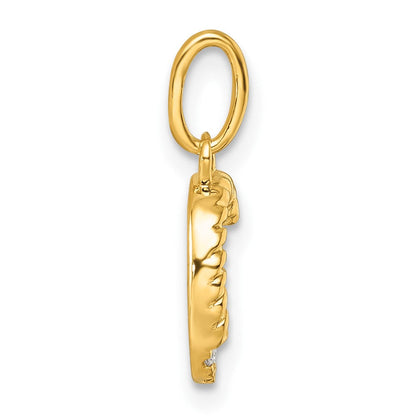 14K Gelbgold Gedreht Mit.05 Ct. Diamant Initiale C Charm