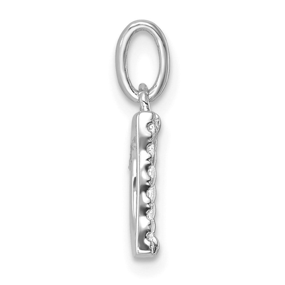 14K Weißgold Gedreht.05 Ct. Diamant Initiale D Charm