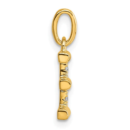 14K Gelbgold Gedreht Mit.05 Ct. Diamant Initiale E Charm
