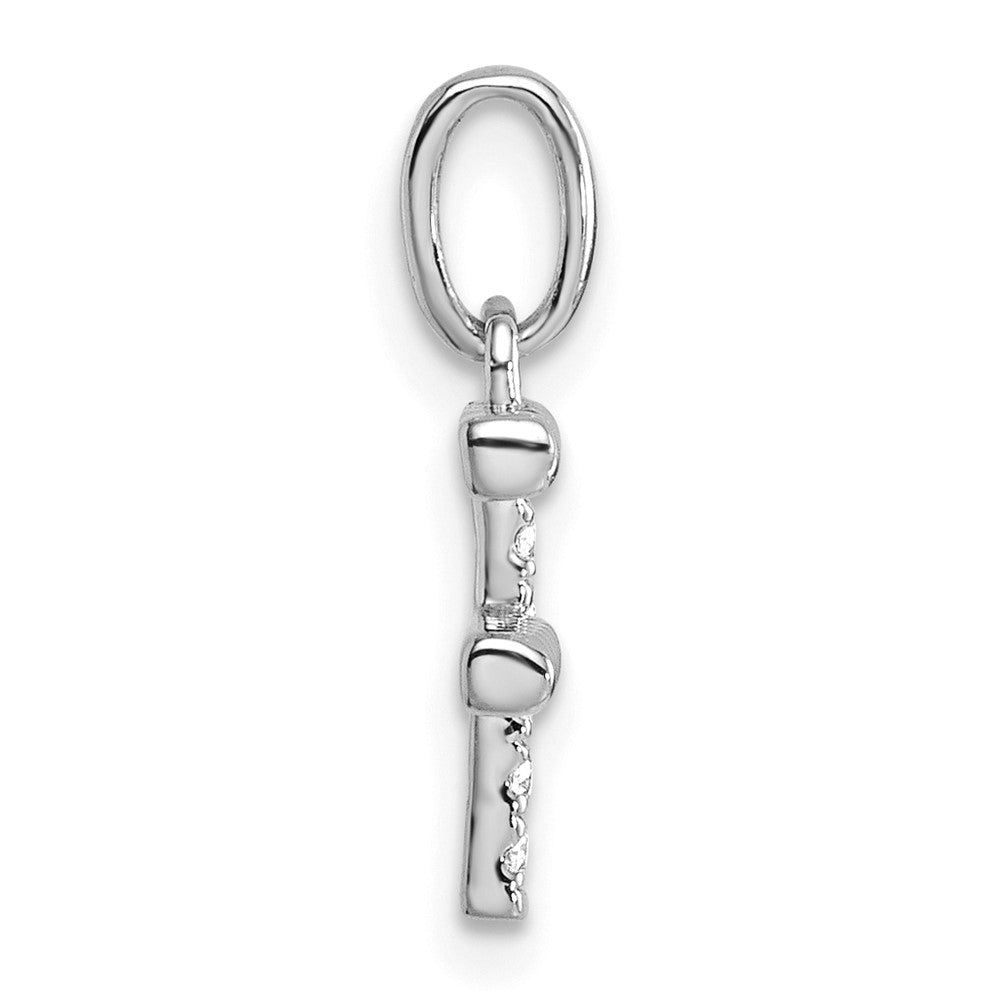 14K Weißgold Gedreht.05 Ct. Diamant Initiale F Charm
