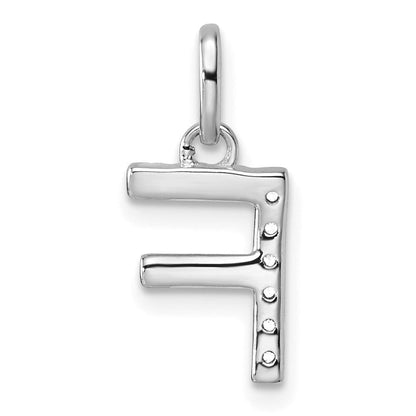 14K Weißgold Gedreht.05 Ct. Diamant Initiale F Charm