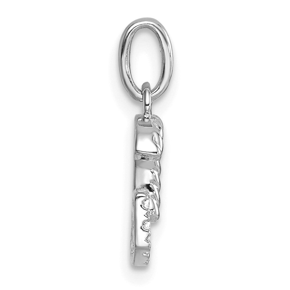 14K Weißgold Gedreht.07 Ct. Diamant Initiale G Charm
