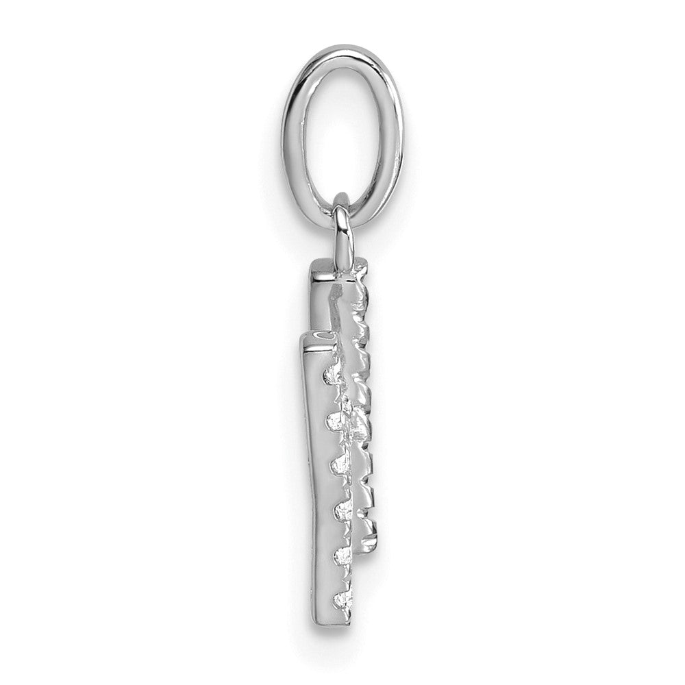 14K Weißgold Gedreht.07 Ct. Diamant Initiale H Charm