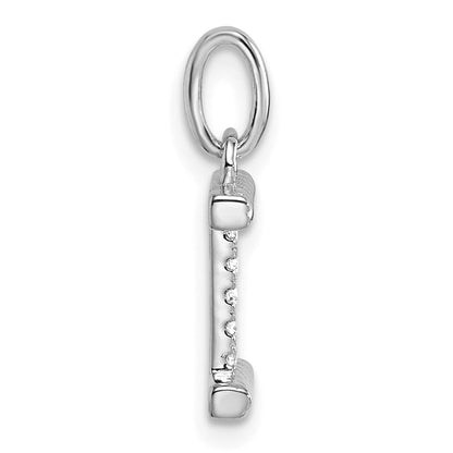 14K Weißgold Gedreht.05 Ct. Diamant Initiale I Charm