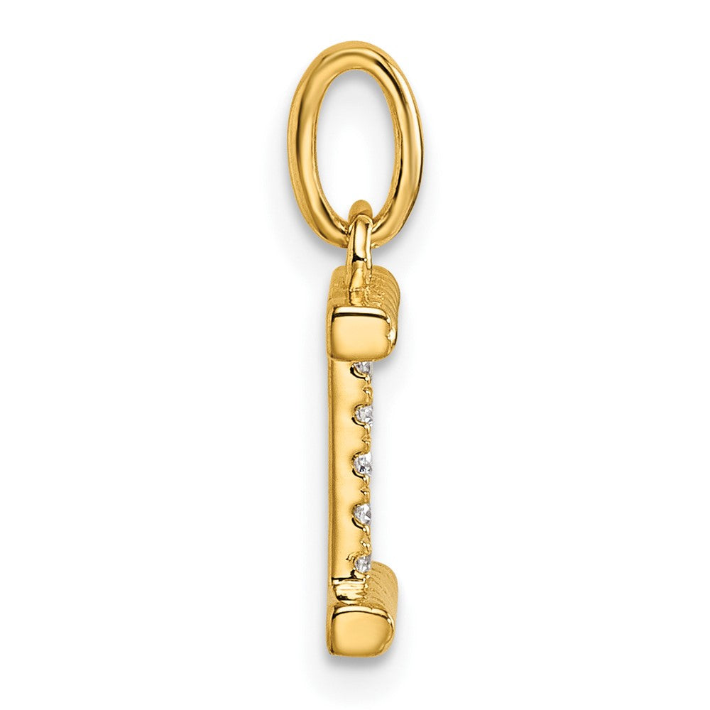 14K Gelbgold Gedreht.05 Ct. Diamant Initiale I Charm