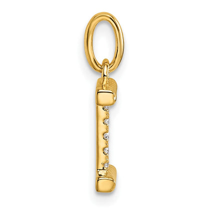 14K Gelbgold Gedreht.05 Ct. Diamant Initiale I Charm